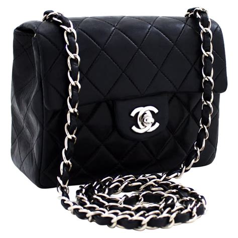 chanel black tote bag with silver chain